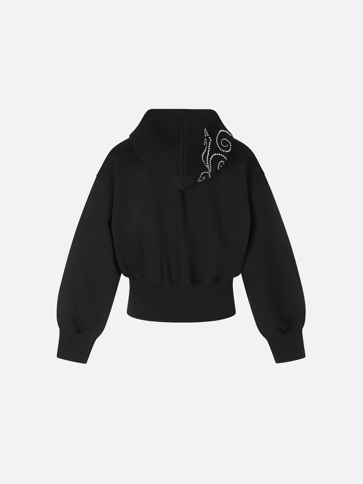 Aelfric Eden Cropped Rhinestone Zip Up Hoodie