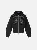 Aelfric Eden Cropped Rhinestone Zip Up Hoodie
