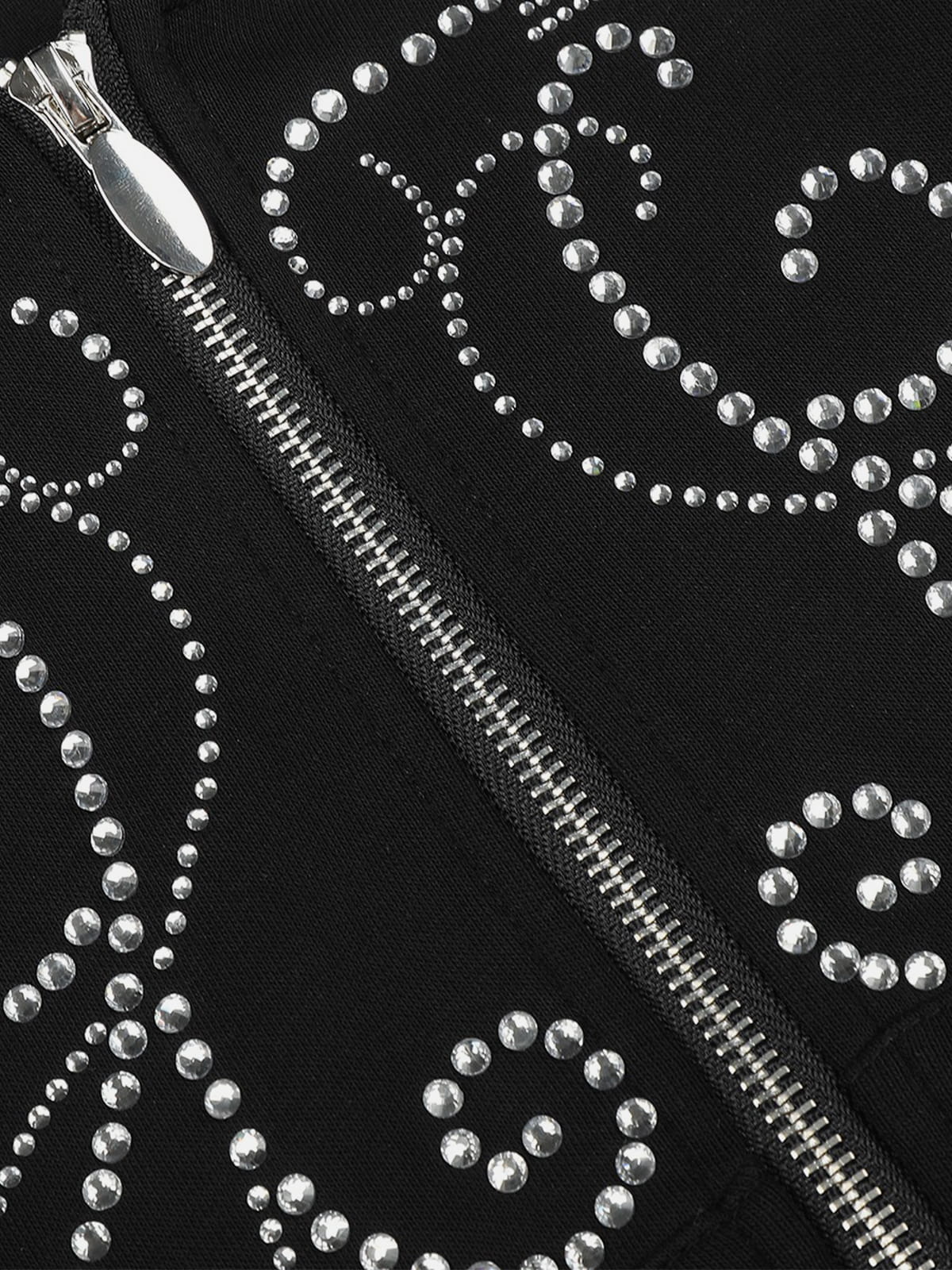 Aelfric Eden Cropped Rhinestone Zip Up Hoodie