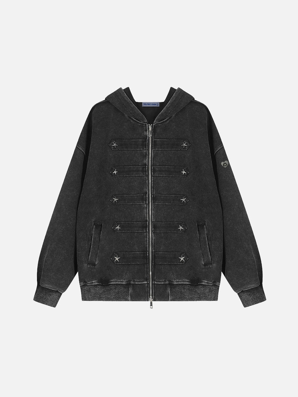 Aelfric Eden Washed Napoleon Zip Up Hoodie