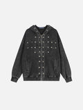 Aelfric Eden Washed Studded Zip Up Hoodie