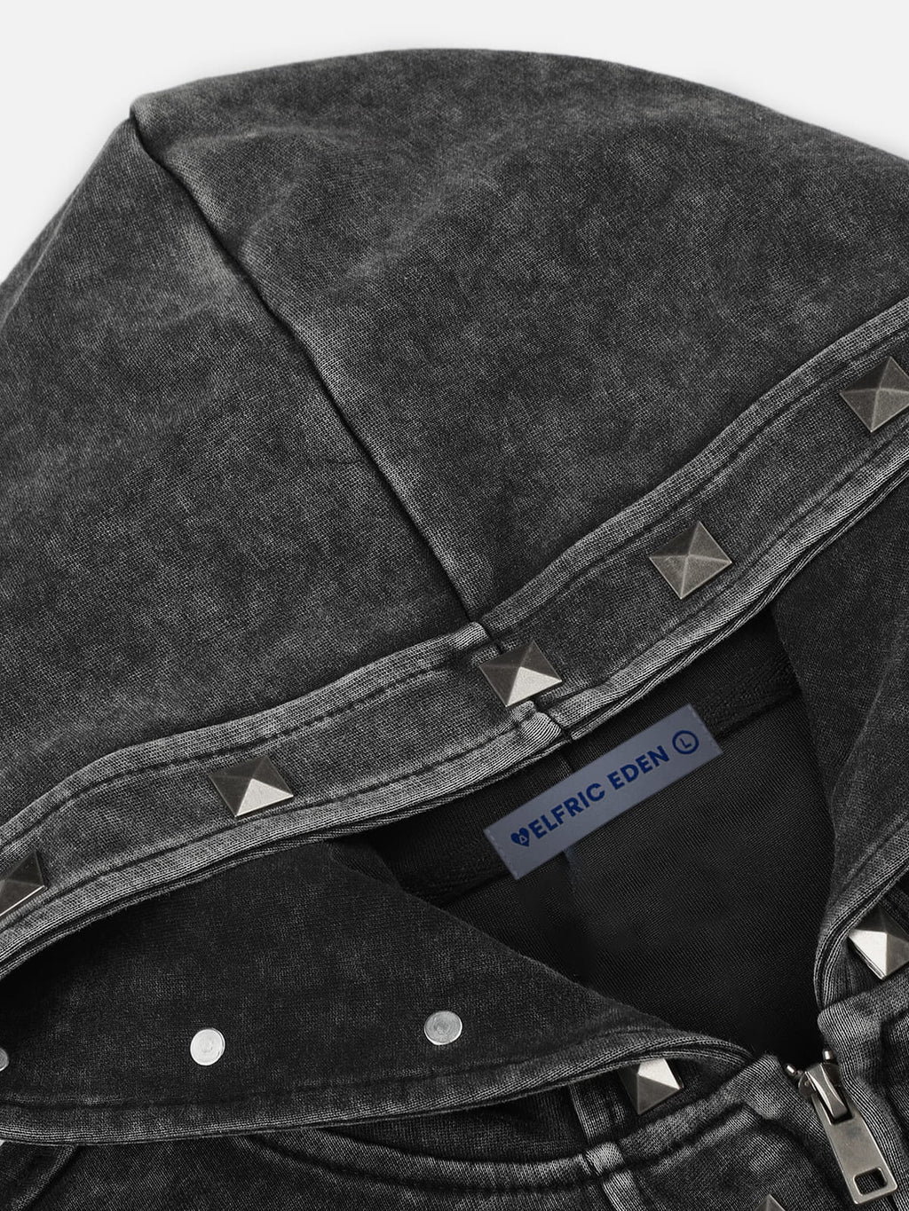 Aelfric Eden Washed Studded Zip Up Hoodie