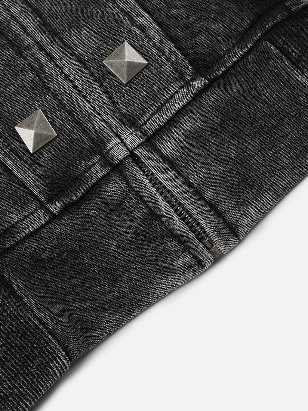 Aelfric Eden Washed Studded Zip Up Hoodie