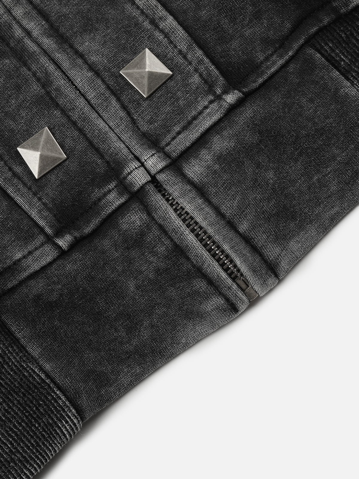 Aelfric Eden Washed Studded Zip Up Hoodie