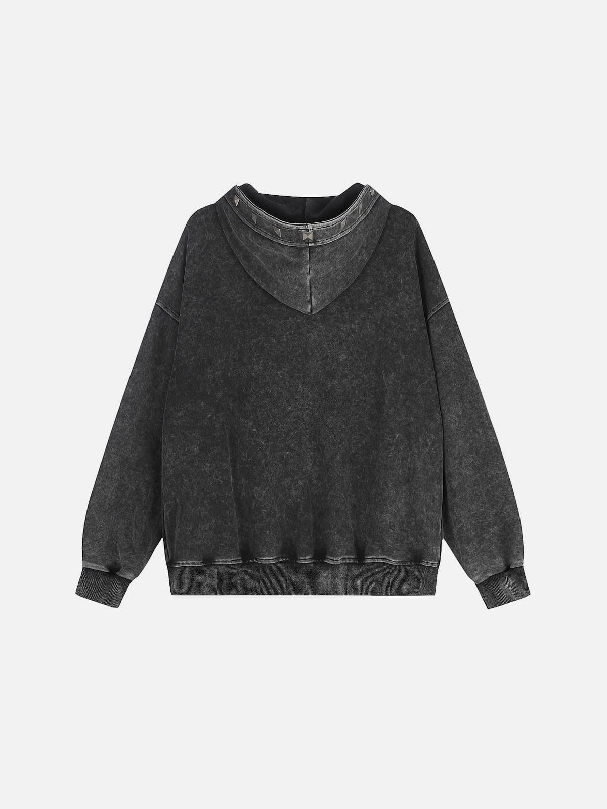 Aelfric Eden Washed Studded Zip Up Hoodie