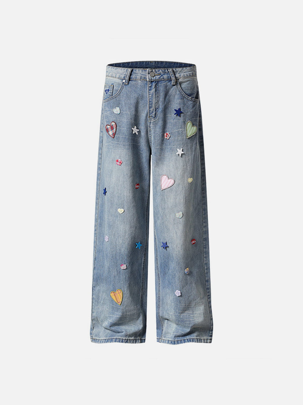 [Pre-Order] Aelfric Eden Heart Star Patchwork Jeans
