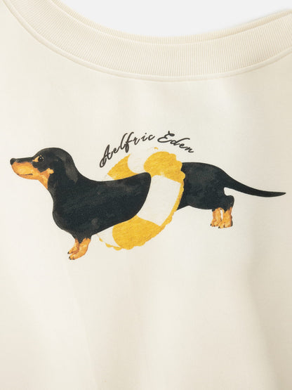 Aelfric Eden Dachshund Off-The-Shoulder Sweatshirt