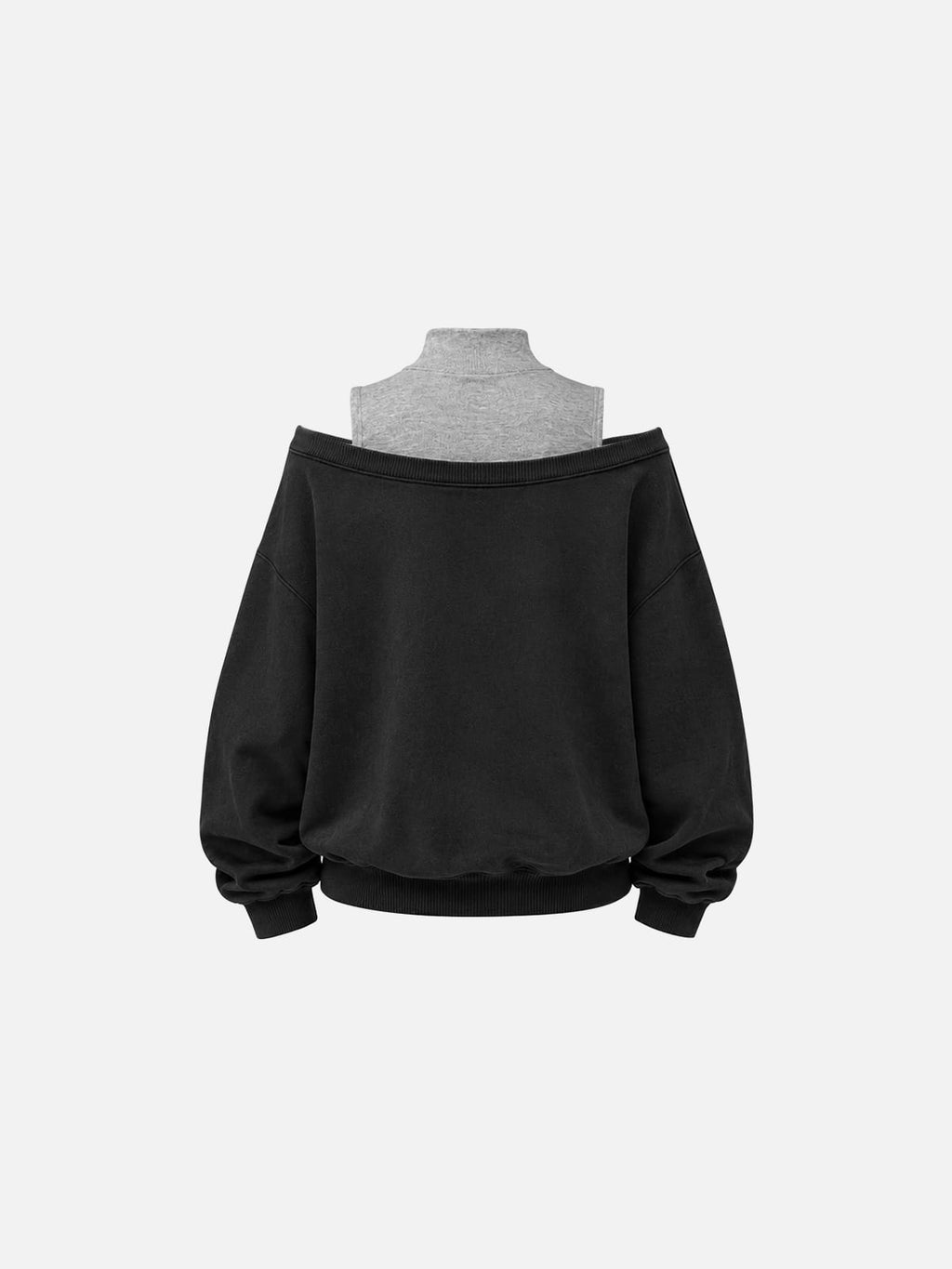 Aelfric Eden Boxy Layered Off-The-Shoulder Sweatshirt