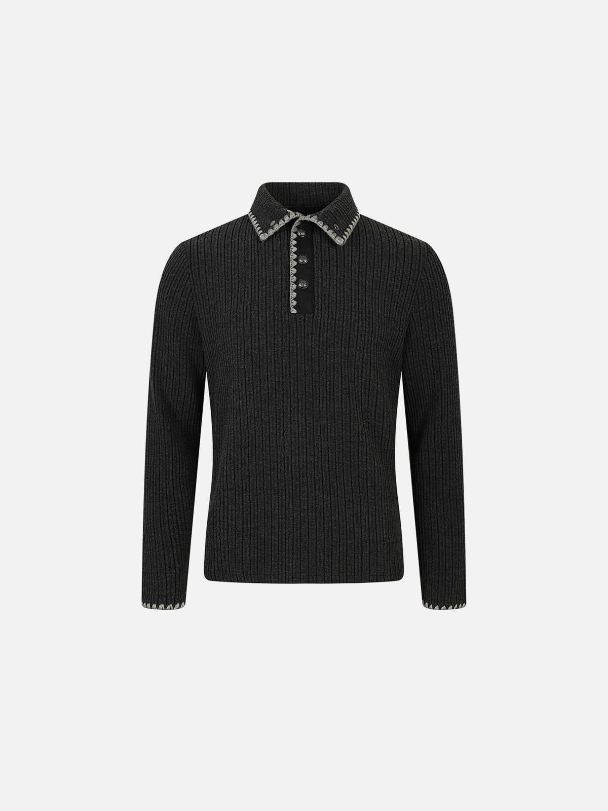 Aelfric Eden Contrast Stitch Polo Sweater