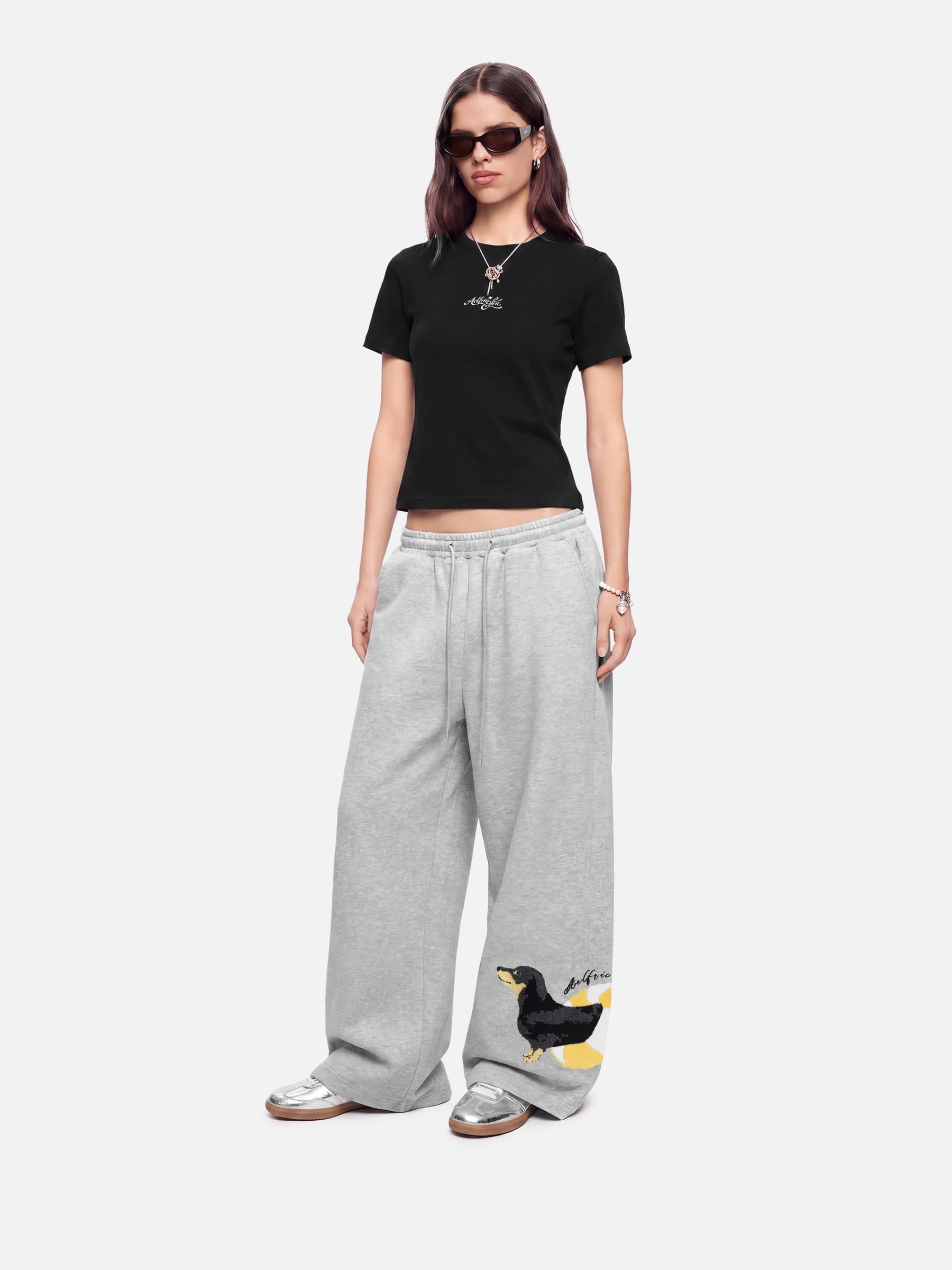 Aelfric Eden Dachshund Embroidery Sweatpants