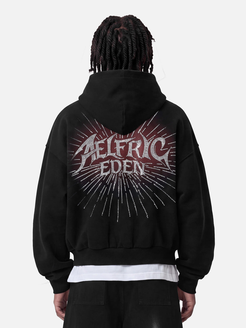 Aelfric Eden Boxy Rhinestone Zip Up Hoodie