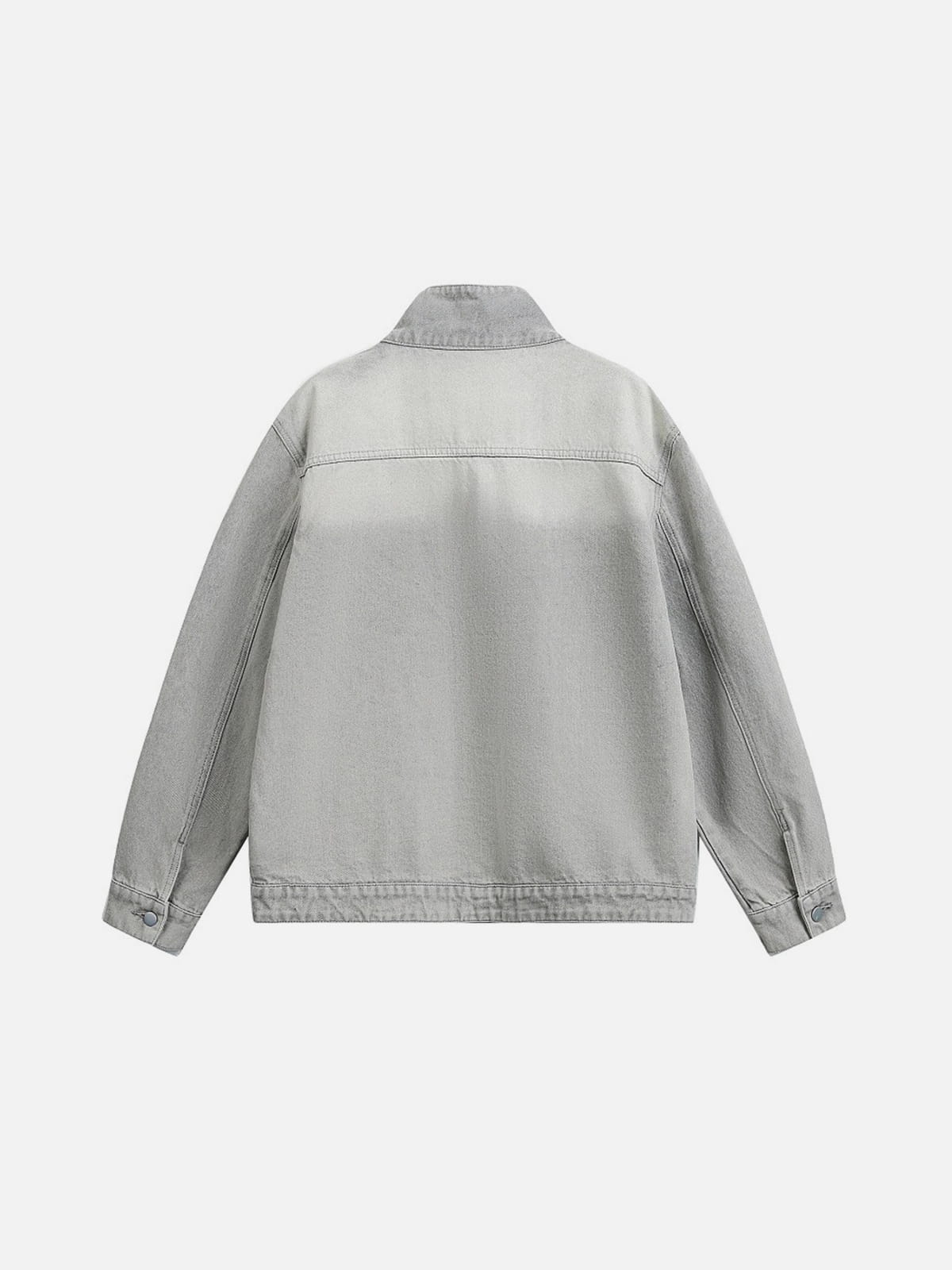 Aelfric Eden Washed Stand Collar Denim Jacket