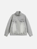 Aelfric Eden Washed Stand Collar Denim Jacket