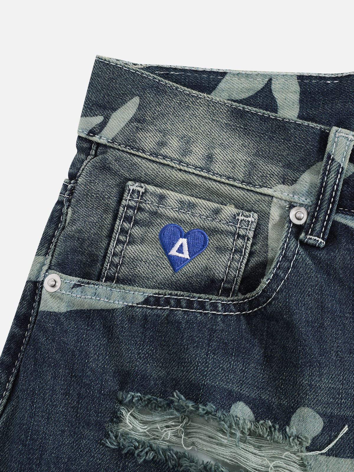 Aelfric Eden CAMO Distressed Baggy Jeans