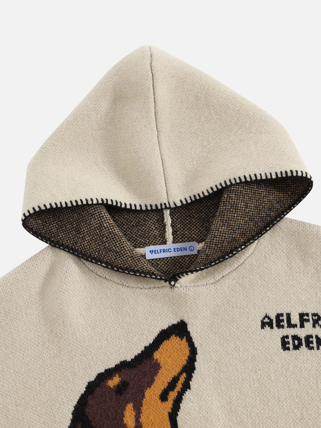 Aelfric Eden Boxy Dachshund Knit Pullover Hoodie