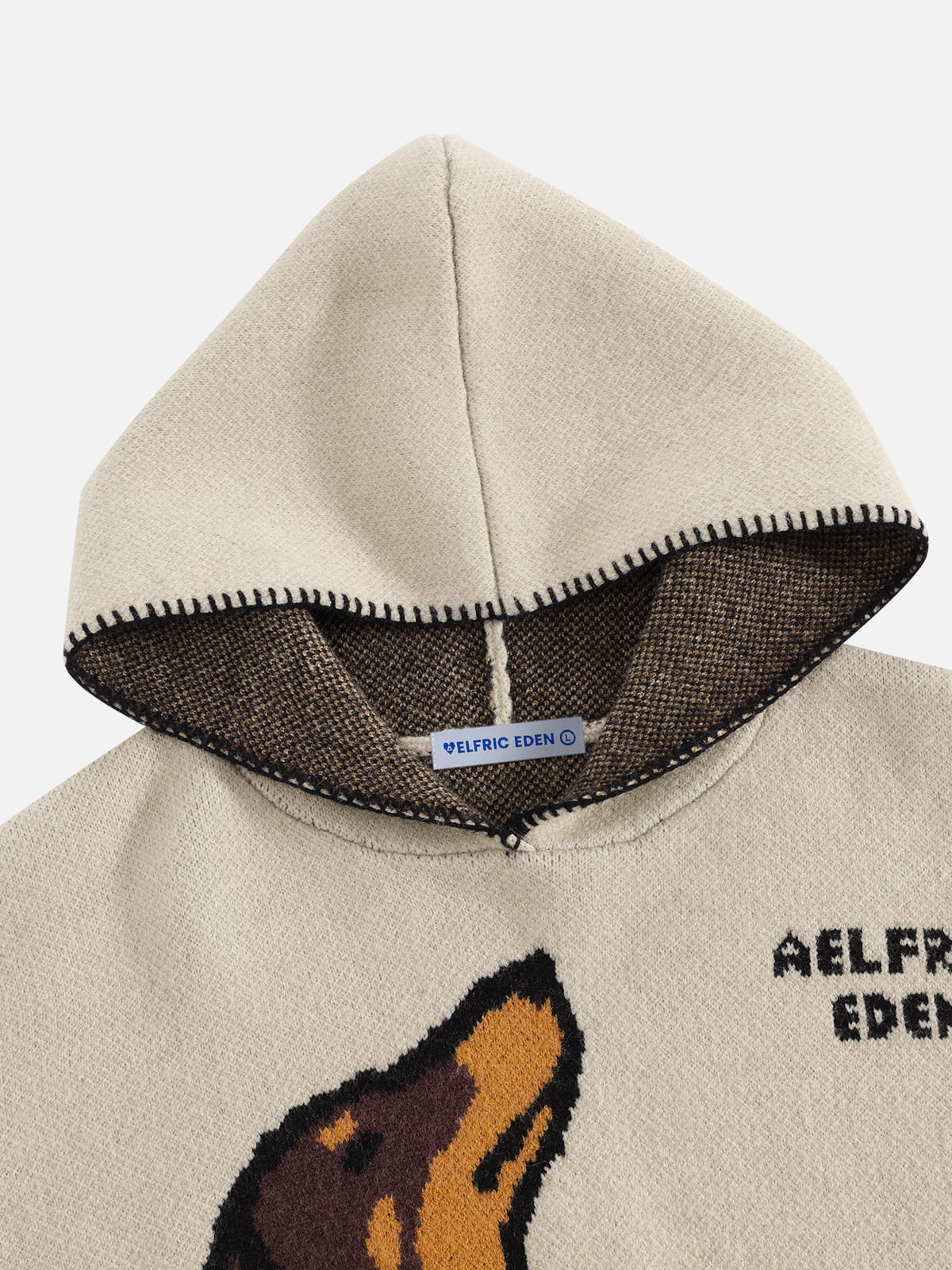 Aelfric Eden Boxy Dachshund Knit Pullover Hoodie