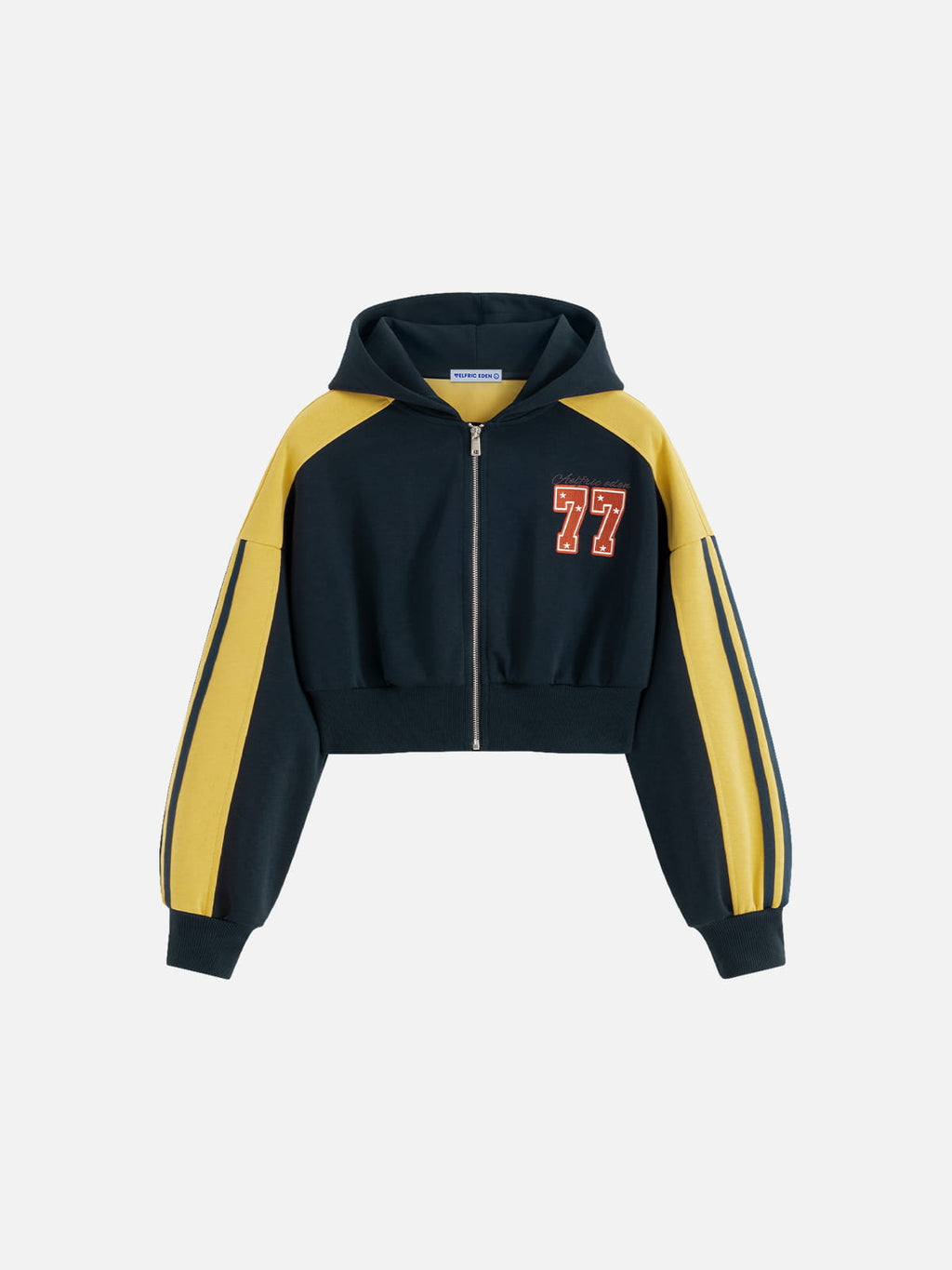 Aelfric Eden Cropped Color Block Zip Up Hoodie