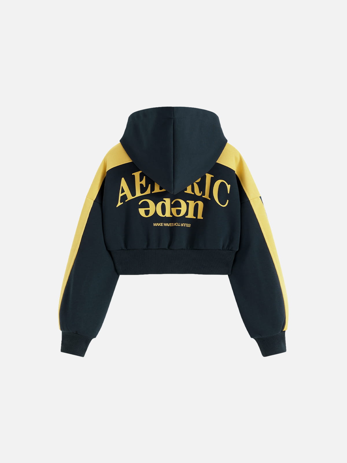 Aelfric Eden Cropped Color Block Zip Up Hoodie