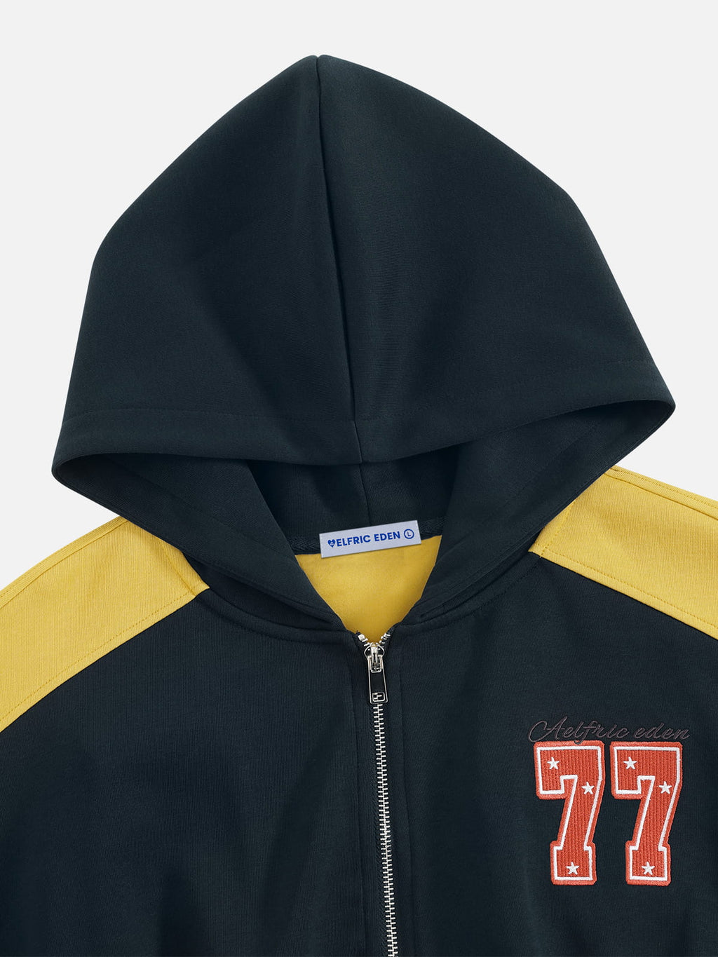Aelfric Eden Cropped Color Block Zip Up Hoodie