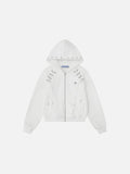 Aelfric Eden Boxy Laced Zip Up Hoodie