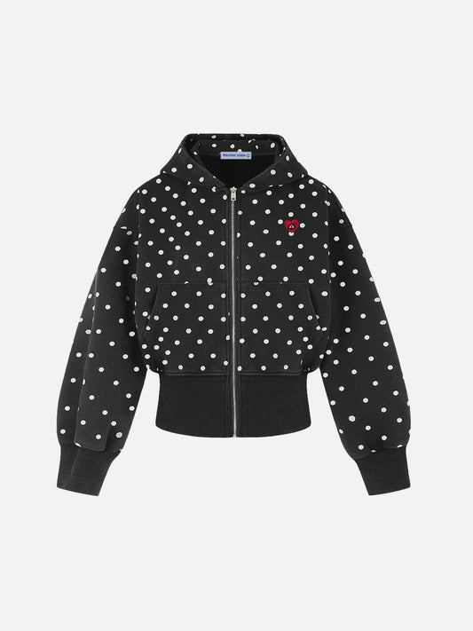 Aelfric Eden Cropped All-Over Print Zip Up Hoodie
