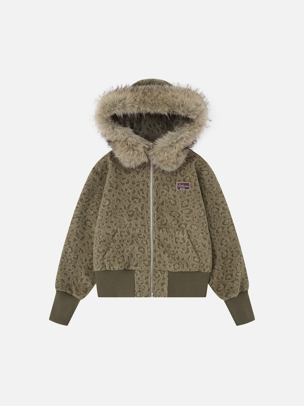 [Pre-Order] Aelfric Eden Leopard Faux Fur Zip Up Hoodie