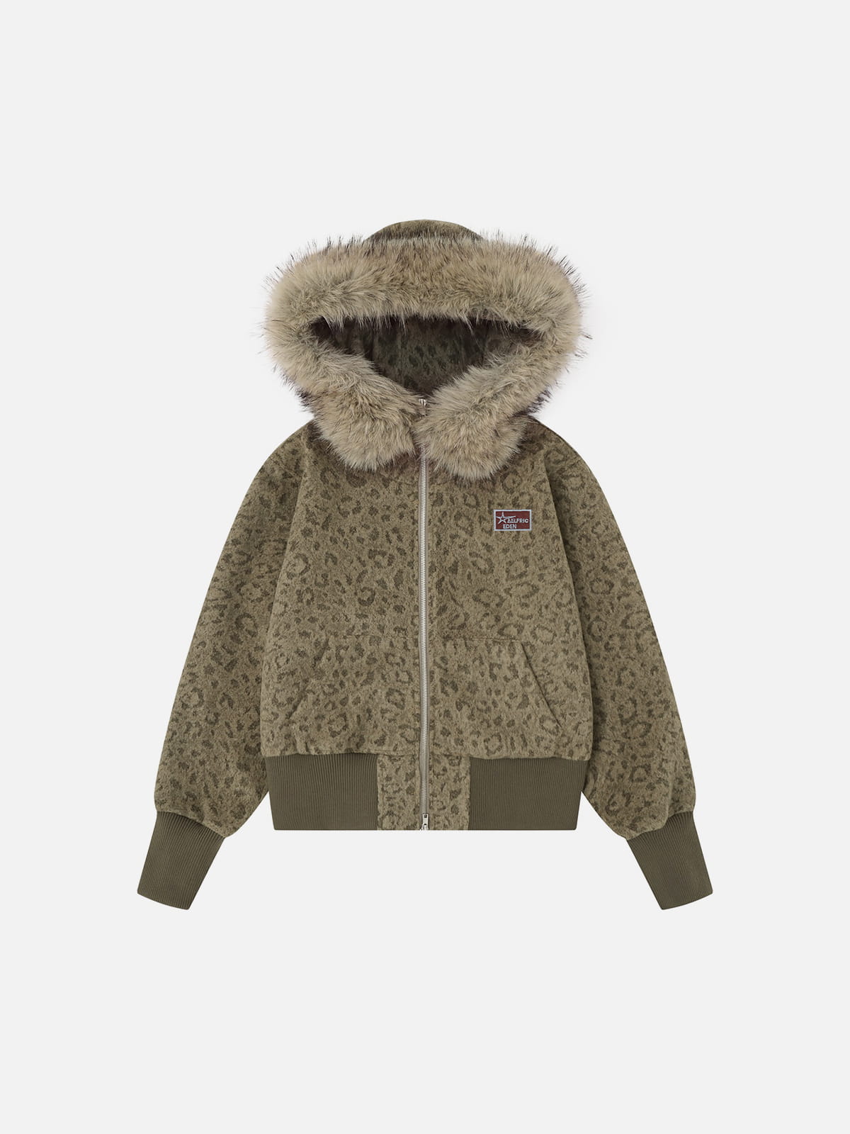 [Pre-Order] Aelfric Eden Leopard Faux Fur Zip Up Hoodie