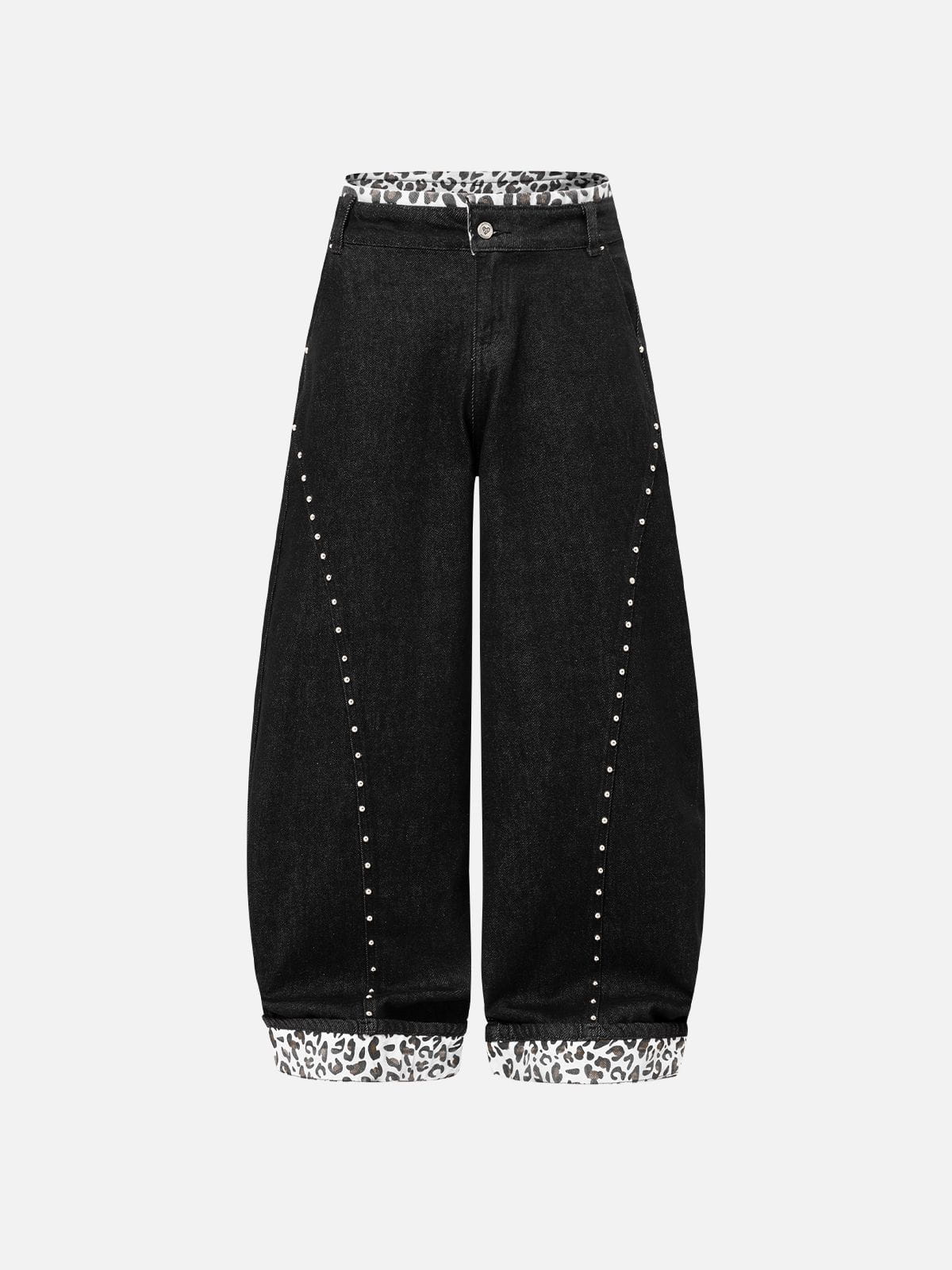 Aelfric Eden Leopard Cuff Baggy Barrel Jeans