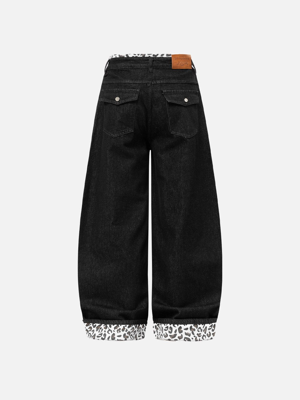 Aelfric Eden Leopard Cuff Baggy Barrel Jeans