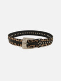 Leopard Print Studded Belt