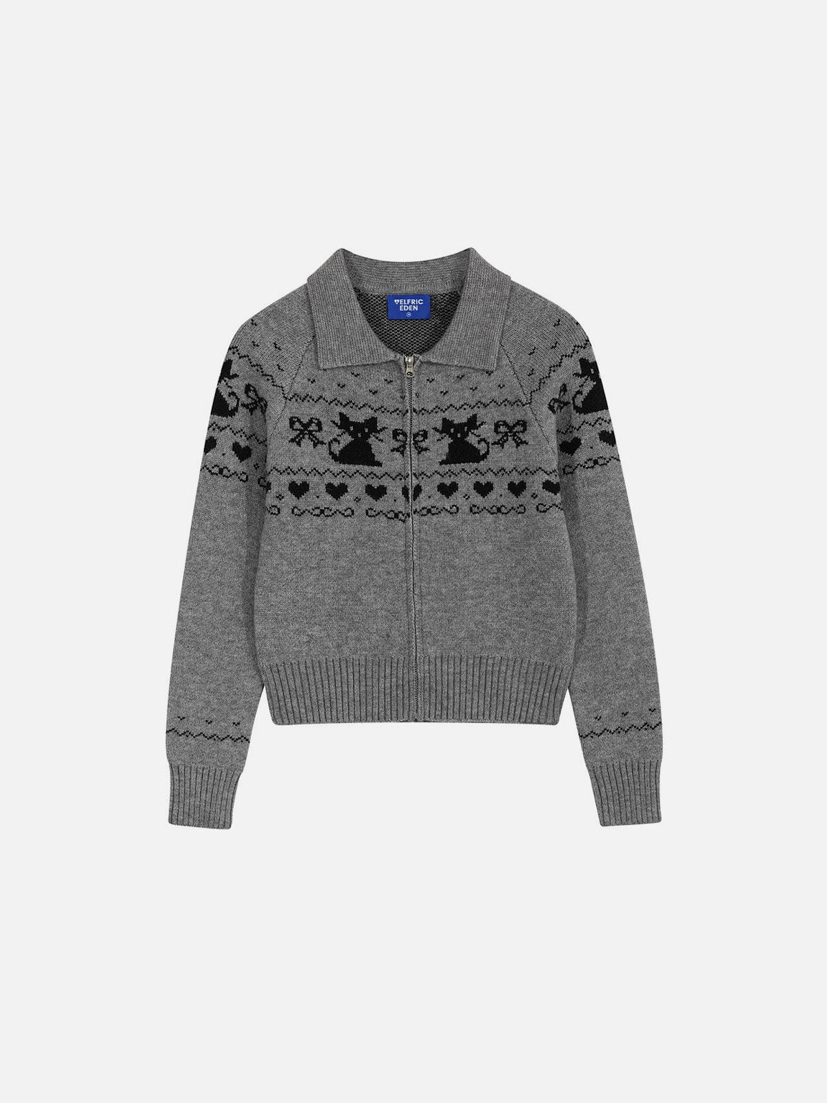 Aelfric Eden Boxy Cat Fair Isle Cardigan