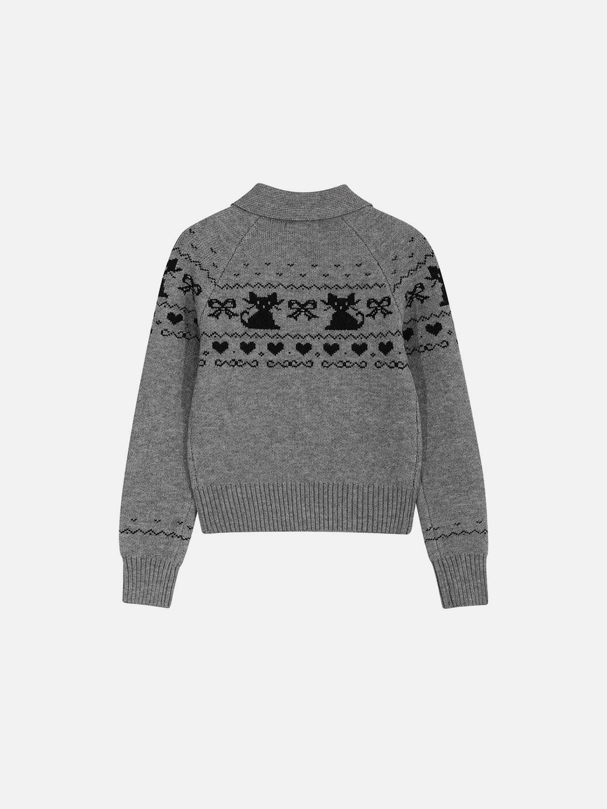 Aelfric Eden Boxy Cat Fair Isle Cardigan