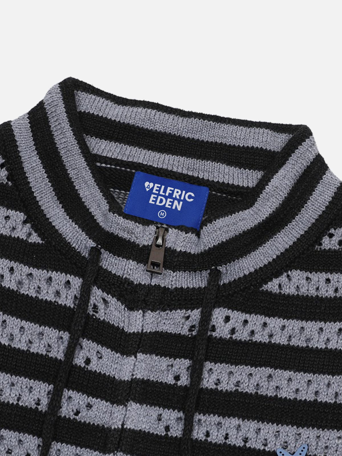 Aelfric Eden Striped Pointelle Knit Cardigan
