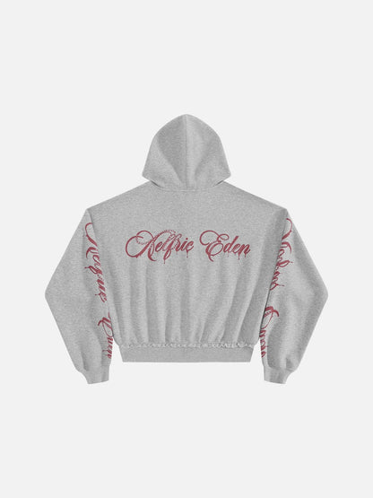 [Pre-Order] Aelfric Eden Boxy Script Graphic Zip Up Hoodie
