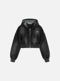 Aelfric Eden Cropped Spray Dyed Zip Up Hoodie