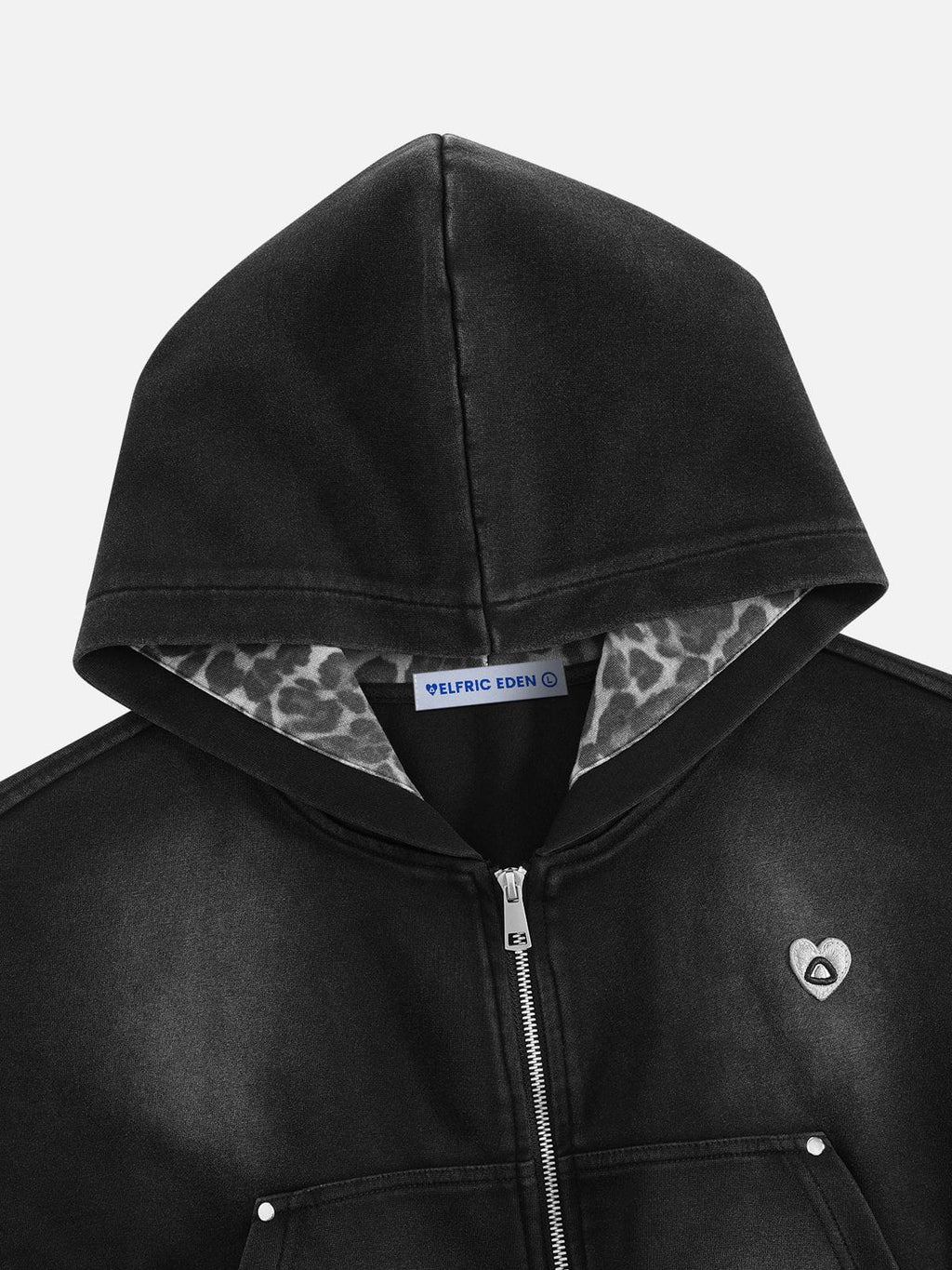 Aelfric Eden Cropped Spray Dyed Zip Up Hoodie