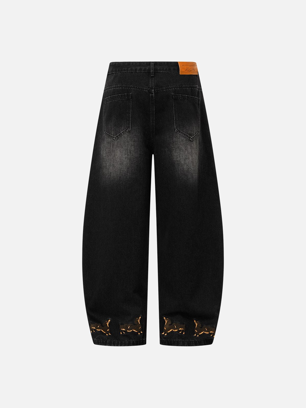[Pre-Order] Aelfric Eden Dachshund Embroidery Baggy Barrel Jeans