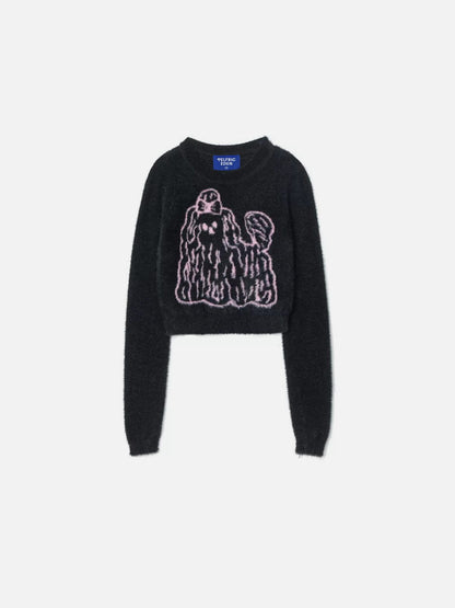 Aelfric Eden Cropped Dog Graphic Sweater