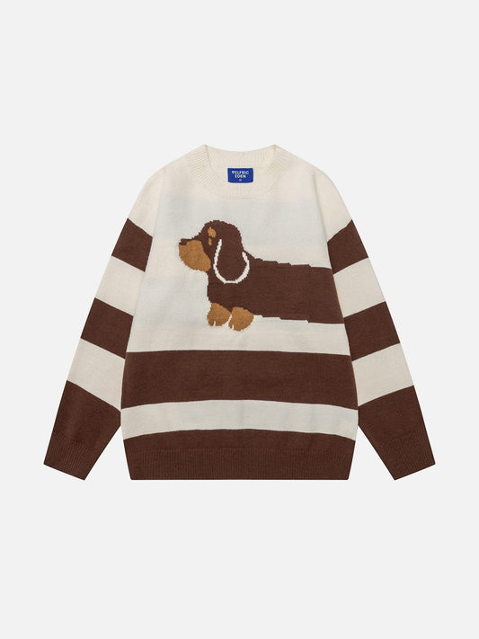Aelfric Eden Striped Dachshund Sweater