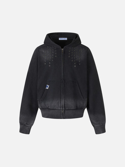 Aelfric Eden Eyelet Washed Zip Up Hoodie