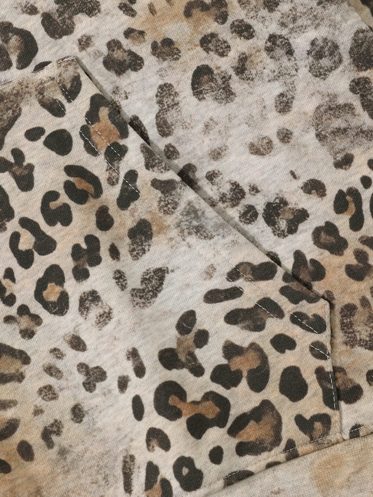 Aelfric Eden Washed Leopard Zip Up Hoodie
