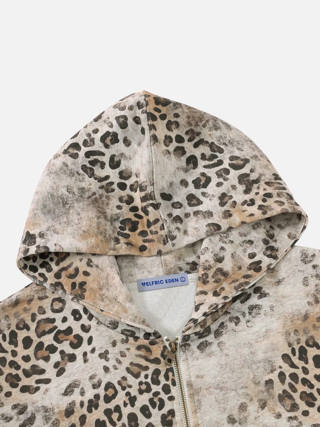 Aelfric Eden Washed Leopard Zip Up Hoodie