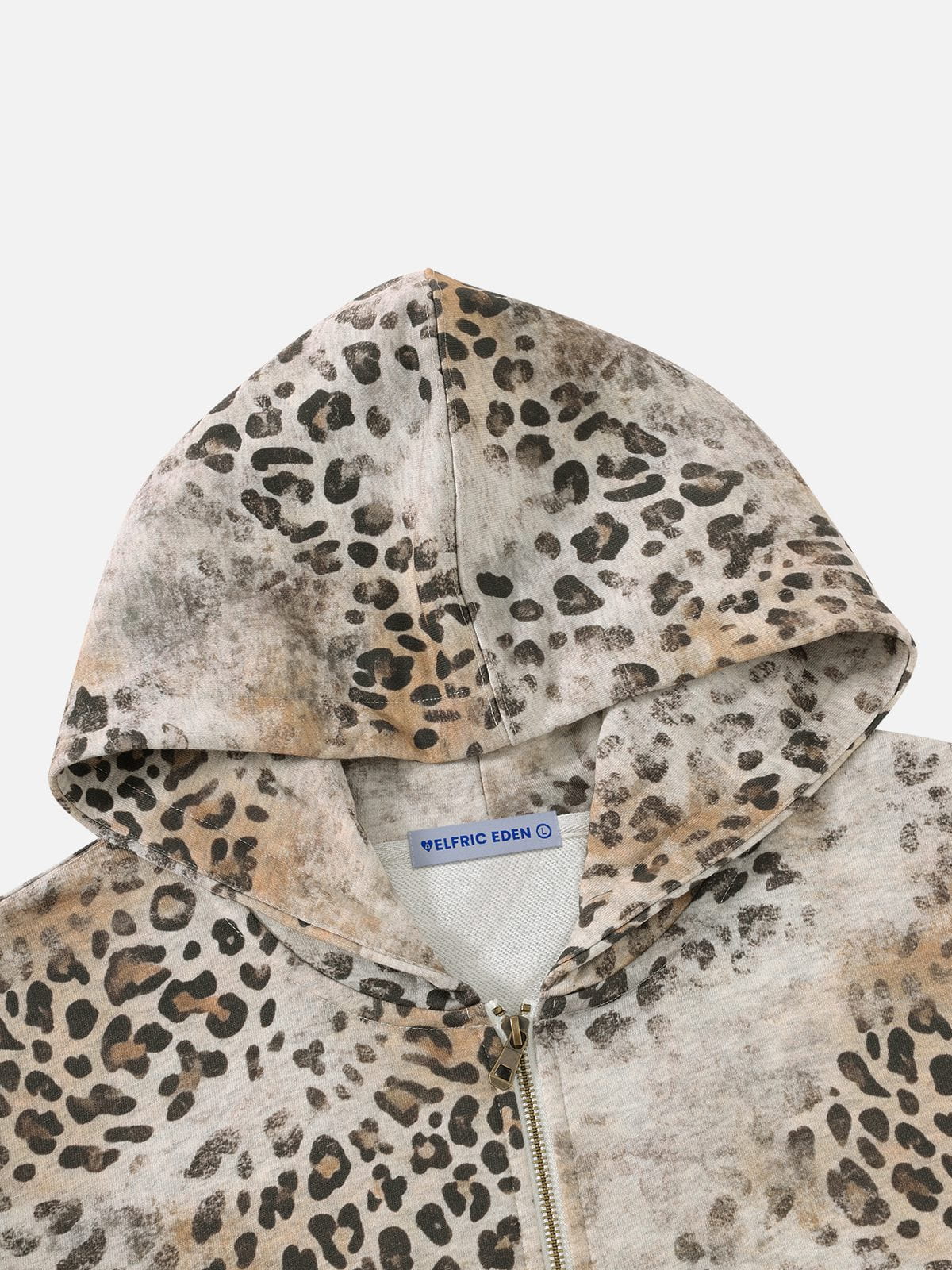 Aelfric Eden Washed Leopard Zip Up Hoodie