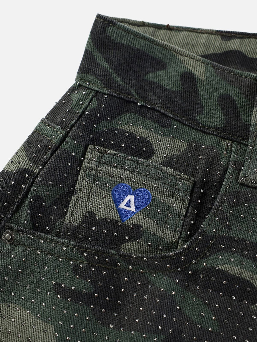 Aelfric Eden Rhinestone CAMO Baggy Barrel Jeans