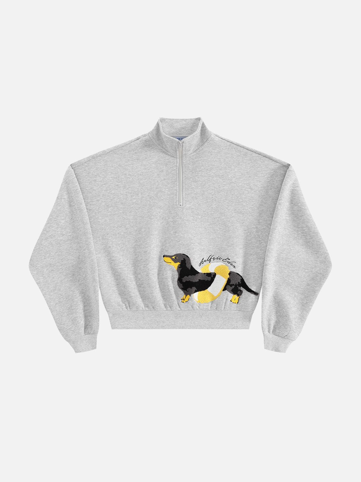 [Pre-Order] Aelfric Eden Dachshund Embroidery Quarter-Zip Sweatshirt