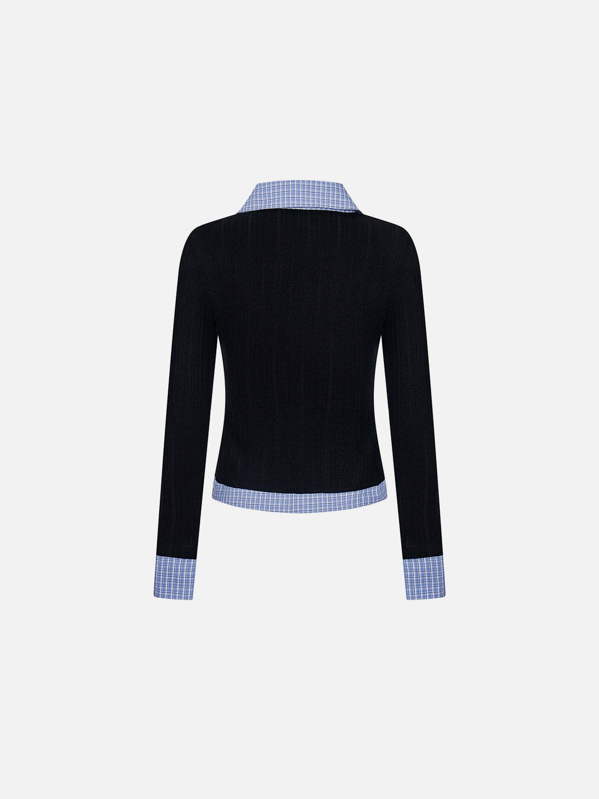 Aelfric Eden Layered Plaid Contrast Knit Top