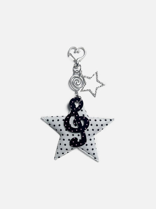 Star Music Charm Keychain