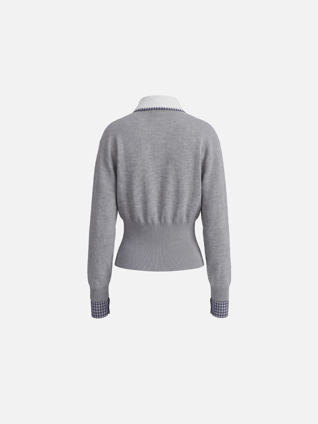 Aelfric Eden Collared Gingham Trim Cardigan