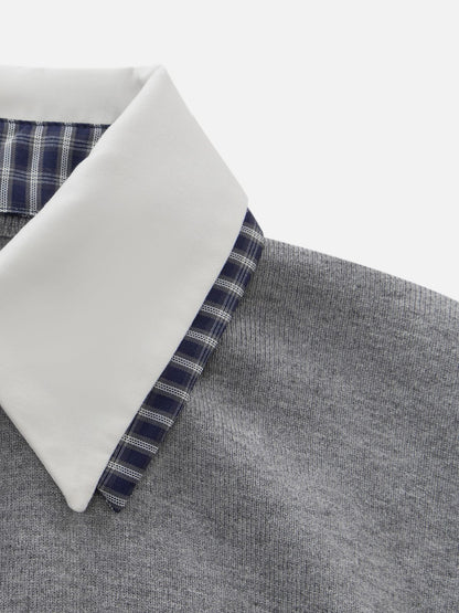 Aelfric Eden Collared Gingham Trim Cardigan