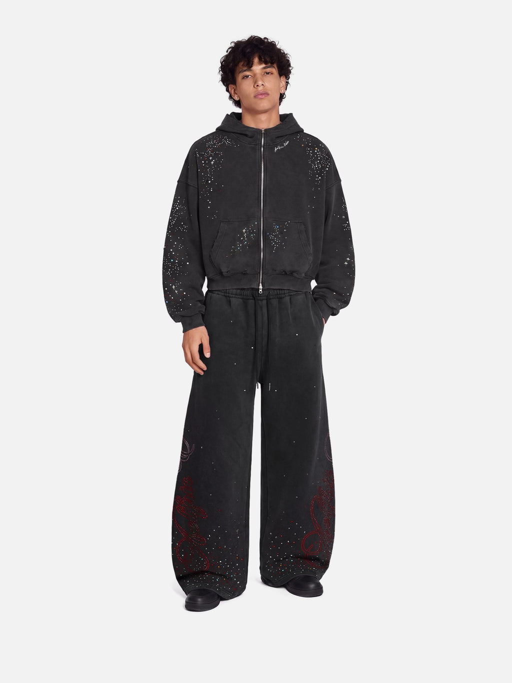 Aelfric Eden Boxy Rhinestone Zip Up Hoodie